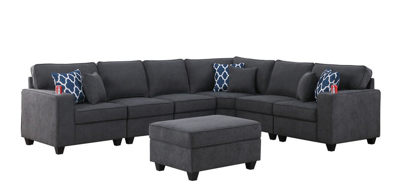 Cooper - Sectional Sofa With Ottoman And Cupholder - R&R Furniture Gallery (Fountain Valley, CA)