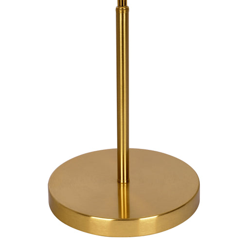 Ornate - Ring Base Curved Table Lamp With Triangle Drum Shade - Gold / White - R&R Furniture Gallery (Fountain Valley, CA)