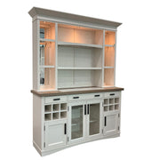 Americana Modern Dining - Buffet And Display Hutch With Quartz Insert - Cotton - R&R Furniture Gallery (Fountain Valley, CA)
