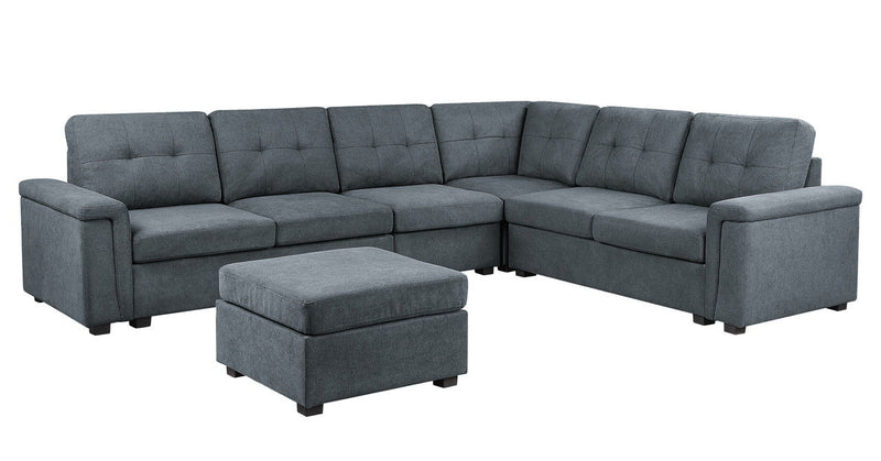 Isla - Fabric Sectional Sofa With Ottoman - R&R Furniture Gallery (Fountain Valley, CA)