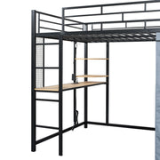 Loft Bed With Desk, Shelves, Power Outlet, LED Light And Wardrobe - R&R Furniture Gallery (Fountain Valley, CA)
