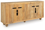 Niam - Accent Cabinet - Light Antique Beige - R&R Furniture Gallery (Fountain Valley, CA)