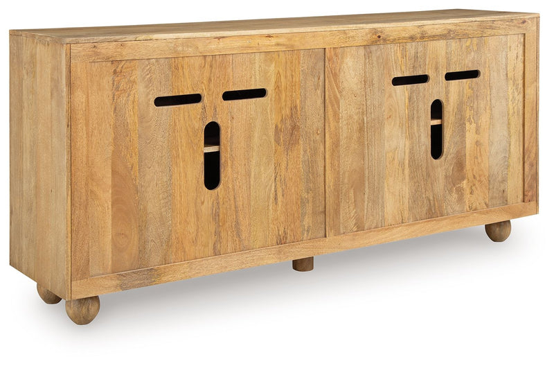 Niam - Accent Cabinet - Light Antique Beige - R&R Furniture Gallery (Fountain Valley, CA)