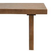 Indoor Pine Dining Bench from Noble House, fits three people, featuring a sturdy wooden design for comfortable family meals.