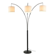 Royal - 3 Arm Arc Floor Lamp, Oil Rubbed Bonze With Linen Shade, 4 Way Rotary Switch - Oil-Rubbed Bronze - R&R Furniture Gallery (Fountain Valley, CA)