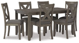 Caitbrook - RECT DRM Table Set (Set of 7) - Gray - R&R Furniture Gallery (Fountain Valley, CA)