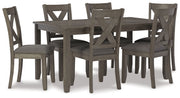 Caitbrook - RECT DRM Table Set (Set of 7) - Gray - R&R Furniture Gallery (Fountain Valley, CA)