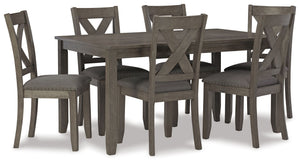 Caitbrook - RECT DRM Table Set (Set of 7) - Gray - R&R Furniture Gallery (Fountain Valley, CA)