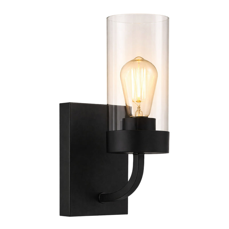 Zephyr - Single Light Sconce - Black / Clear - R&R Furniture Gallery (Fountain Valley, CA)