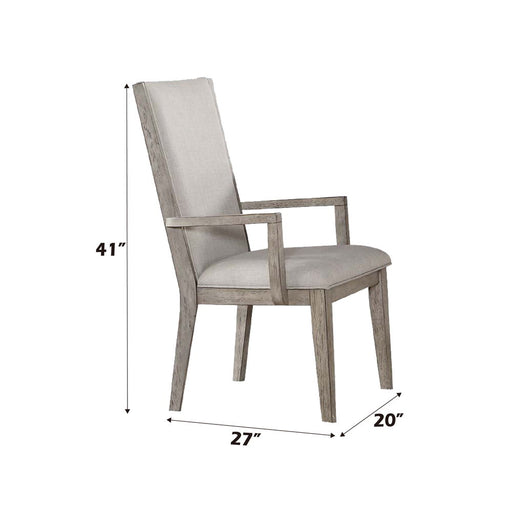 Rocky - Arm Chair (Set of 2) - Fabric & Gray Oak - R&R Furniture Gallery (Fountain Valley, CA)