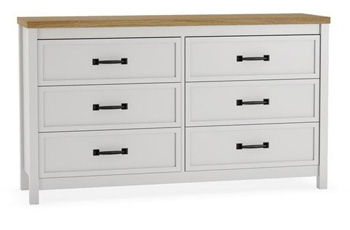 Kerisden - Six Drawer Dresser - White / Brown - R&R Furniture Gallery (Fountain Valley, CA)