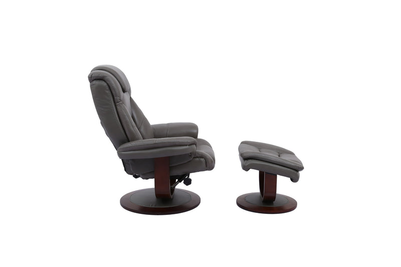 Monarch - Manual Reclining Swivel Chair and Ottoman - R&R Furniture Gallery (Fountain Valley, CA)