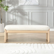 Footstool With Soft Cushion For Living Room - Beige / Natural - R&R Furniture Gallery (Fountain Valley, CA)