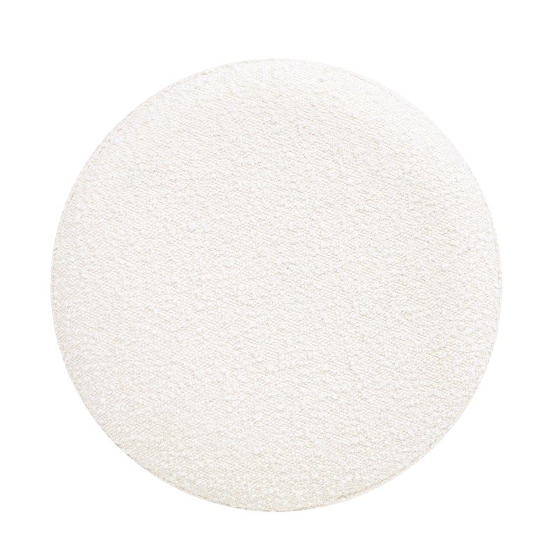Nebula - Round Upholstered Ottoman - White - R&R Furniture Gallery (Fountain Valley, CA)