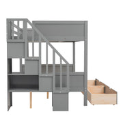 Bunk Bed With Shelfs, Storage Staircase And 2 Drawers - R&R Furniture Gallery (Fountain Valley, CA)