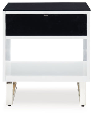 Gardoni - Rectangular End Table - White / Black - R&R Furniture Gallery (Fountain Valley, CA)