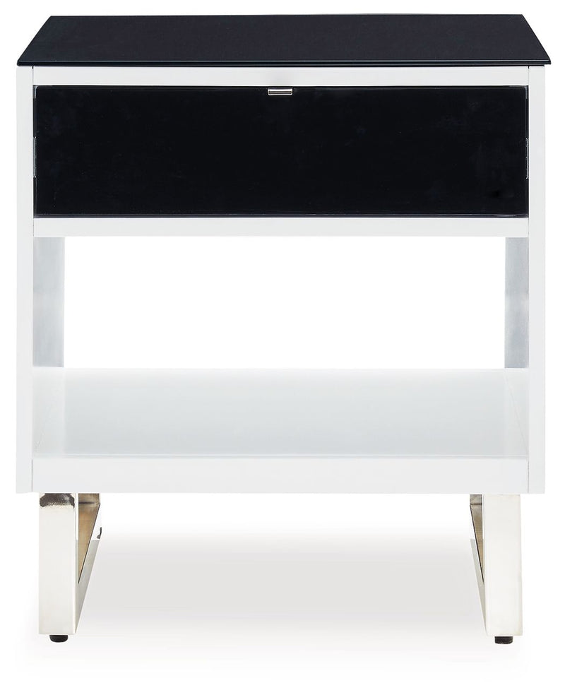 Gardoni - Rectangular End Table - White / Black - R&R Furniture Gallery (Fountain Valley, CA)
