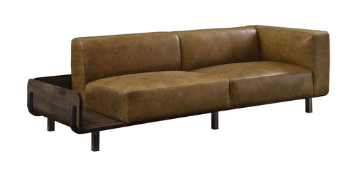 Blanca - Sofa - Chestnut Top Grain Leather & Rustic Oak - R&R Furniture Gallery (Fountain Valley, CA)