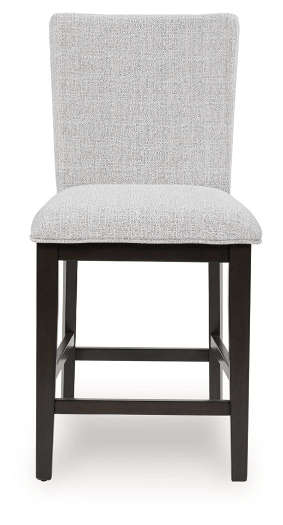 Neymorton - Upholstered Barstool (Set of 2) - Dark Grayish Brown - R&R Furniture Gallery (Fountain Valley, CA)