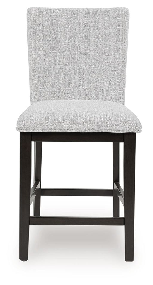 Neymorton - Upholstered Barstool (Set of 2) - Dark Grayish Brown - R&R Furniture Gallery (Fountain Valley, CA)