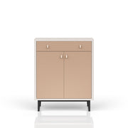 Bar Cabinet With Large Storage - White / Pecan - R&R Furniture Gallery (Fountain Valley, CA)