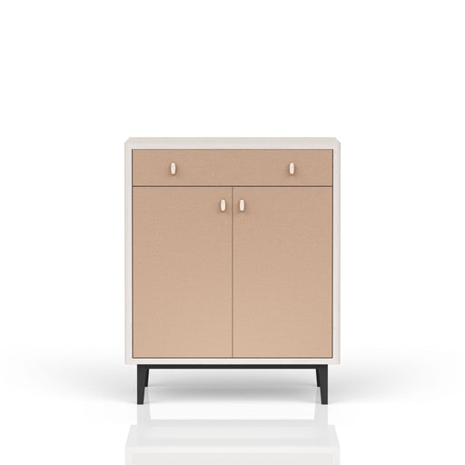 Bar Cabinet With Large Storage - White / Pecan - R&R Furniture Gallery (Fountain Valley, CA)
