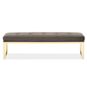 Signature Beds & Benches - Dahlia Velvet Accent Bench - Chocolate / Gold - R&R Furniture Gallery (Fountain Valley, CA)