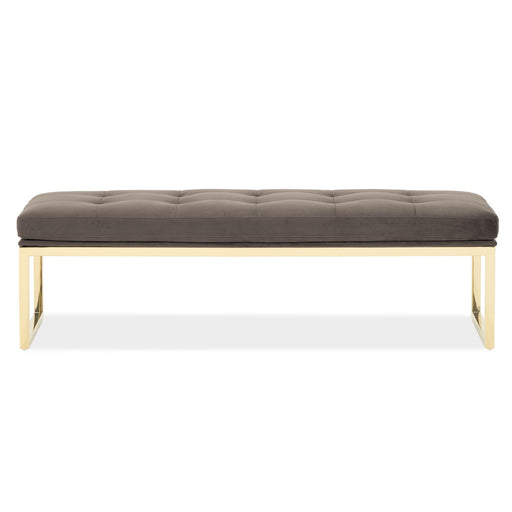Signature Beds & Benches - Dahlia Velvet Accent Bench - Chocolate / Gold - R&R Furniture Gallery (Fountain Valley, CA)