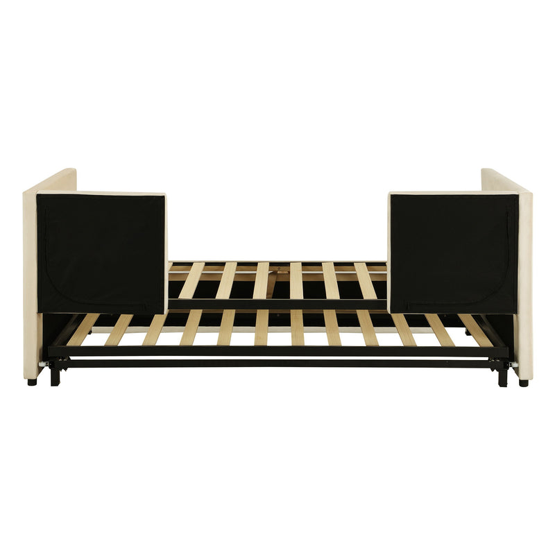 Twin Size Upholstered Daybed With Pop Up Trundle - R&R Furniture Gallery (Fountain Valley, CA)