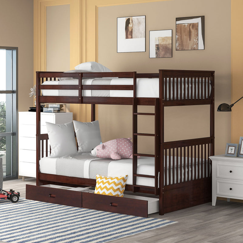 Bunk Bed With Ladders And 2 Storage Drawers - R&R Furniture Gallery (Fountain Valley, CA)