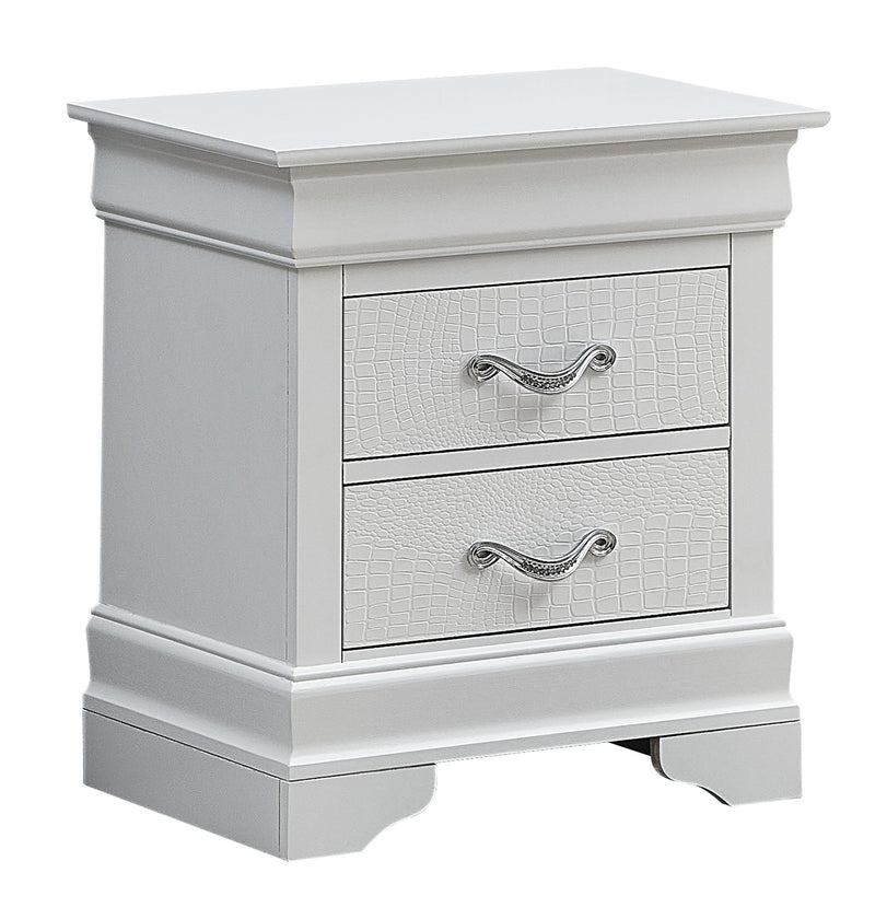 Decorative accent nightstand by Glory Furniture with a sleek wood finish and modern design, featuring a drawer and open shelf.