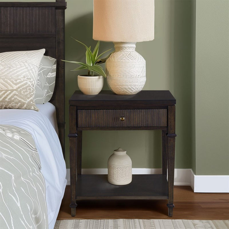 Kenna - Nightstand With Storage - Dark Coffee - R&R Furniture Gallery (Fountain Valley, CA)