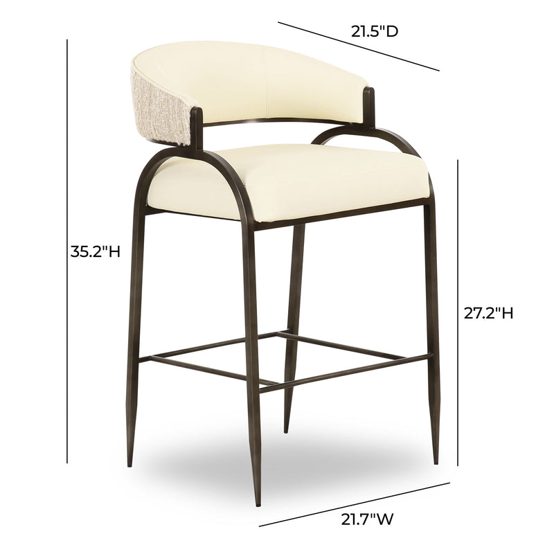 Tatum - Vegan Leather 2-Tone Counter Stool - R&R Furniture Gallery (Fountain Valley, CA)