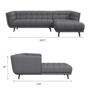 Addison - L Shape Sectional Sofa Tufted - R&R Furniture Gallery (Fountain Valley, CA)