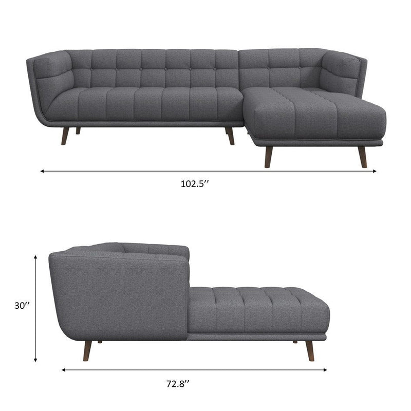 Addison - L Shape Sectional Sofa Tufted - R&R Furniture Gallery (Fountain Valley, CA)