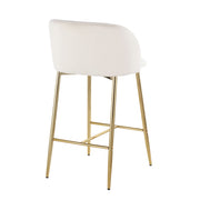 Lumi Source Fran contemporary counter stool set of 2 with sleek modern design and cushioned seats for stylish kitchen or bar area.