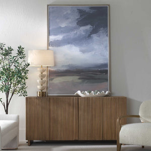 Bracing - Framed Landscape Art - Brown / Gray / Green / Orange / Pink / White