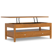 Warm Shaker - Lift Top Coffee Table With Hidden Storage And Lift Top Functionality - Brown - R&R Furniture Gallery (Fountain Valley, CA)
