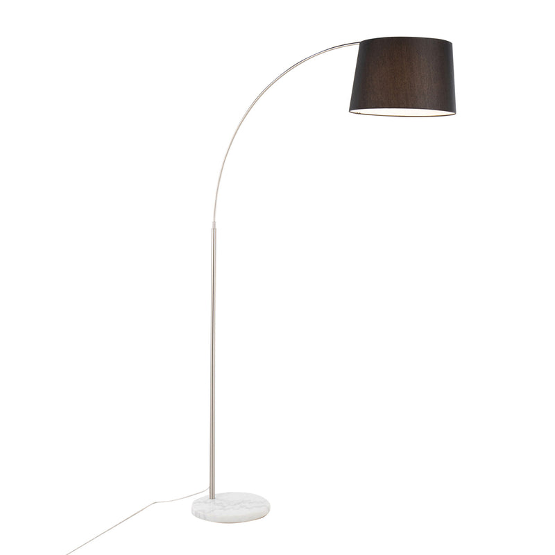 Lumi Source March contemporary floor lamp with sleek design, standing tall with a minimalist metal base and adjustable arm.