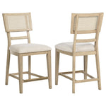 Kailani Rattan Cane Counter Side Chair Beige Oak (Set of 2)