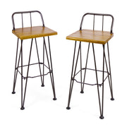 Outdoor Barstool With Angled Metal Legs - Brown - R&R Furniture Gallery (Fountain Valley, CA)