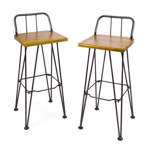 Outdoor Barstool With Angled Metal Legs - Brown - R&R Furniture Gallery (Fountain Valley, CA)