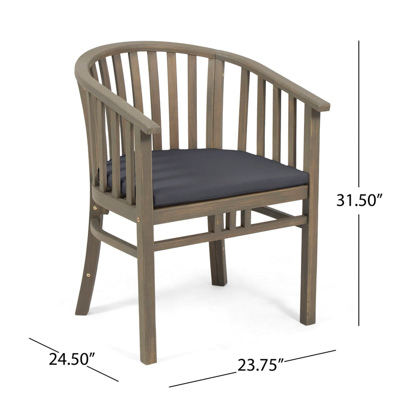 Outdoor Wooden Dining Chairs With Cushions (Set of 2) - R&R Furniture Gallery (Fountain Valley, CA)