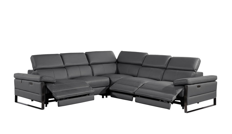 1246 - 5-Piece L-Shaped Modular Power Reclining Sectional With Power Headrests