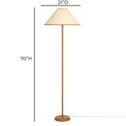Keria - Vegan Leather and Raffia Designer Floor Lamp - Natural - R&R Furniture Gallery (Fountain Valley, CA)