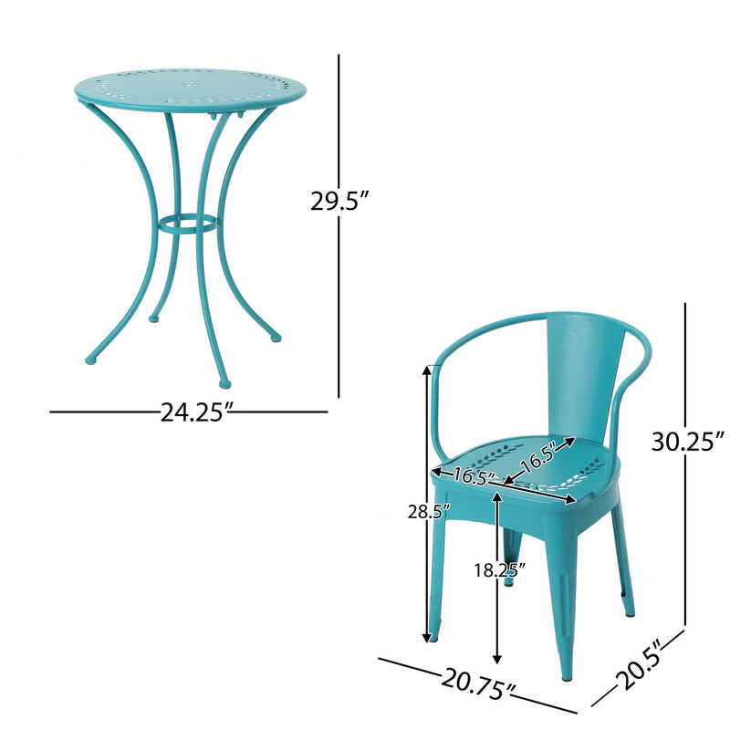 Lourdes - 3 Piece Metal Set - Teal - R&R Furniture Gallery (Fountain Valley, CA)