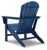 Outdoor Adirondack chair from Signature Design by Ashley, featuring a classic wooden armchair with a sloped back and wide armrests.