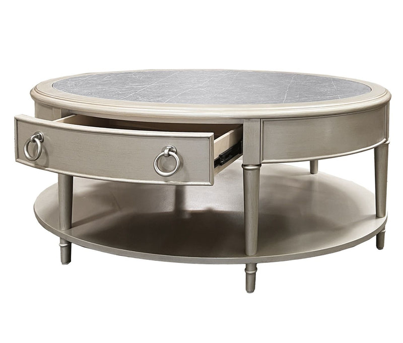 Kasa - Coffee Table - Sintered Stone Top & Champagne - R&R Furniture Gallery (Fountain Valley, CA)