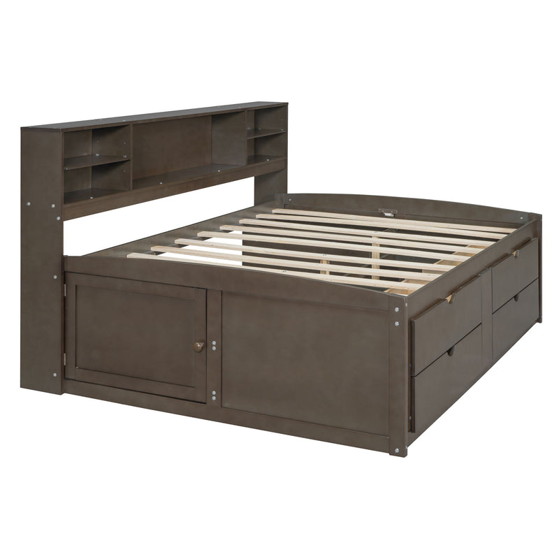 Daybed With 2 Bedside Cabinets, Upper Shelves And 4 Drawers - R&R Furniture Gallery (Fountain Valley, CA)