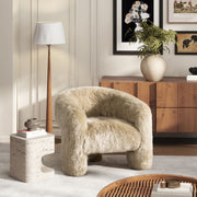 Avalon - Genuine Sheepskin Fur Split Barrel Back Accent Chair - Natural Blonde - R&R Furniture Gallery (Fountain Valley, CA)